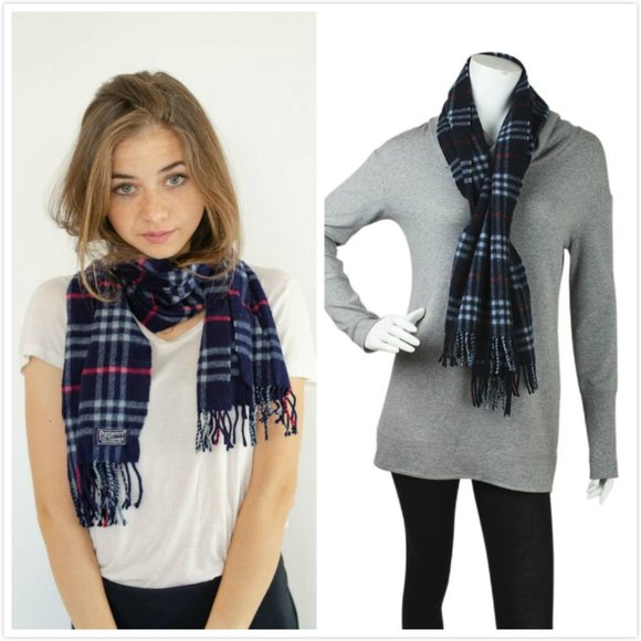 Burberry Nova Check 100% Lambswool Plaid Scarf